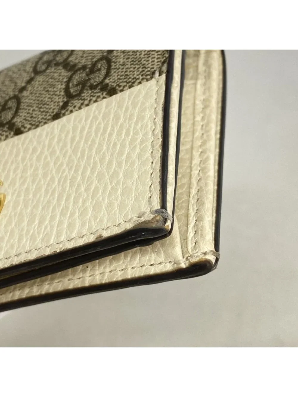 ★SOLD★ Gucci Wallet GG Marmont Supreme Leather Brown Ivory Gold - Picture 6 of 8